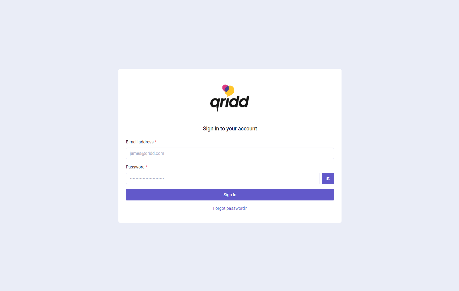 Qridd login